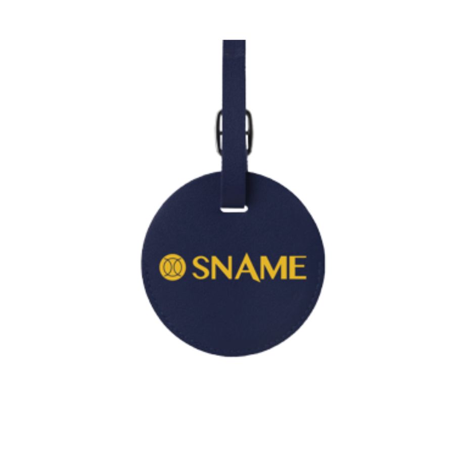 SNAME Luggage Tag Round Flap - Navy Blue